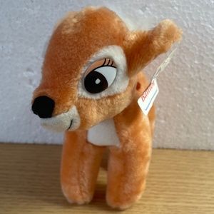 Vtg Disney Bambi Plush Stuffed Animal Walt Disney Productions with Tags 7" Korea